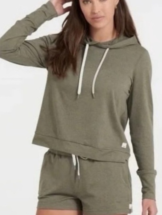 Viori Tops - Vuori Women's Olive Green Lightweight Hooded Pullover Sweatshirt
